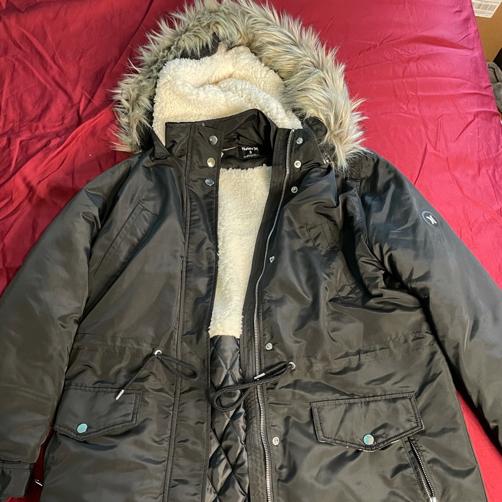 Hurley Women’s Fur Hooded Coat
